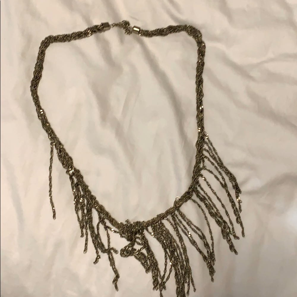 Long gold necklace